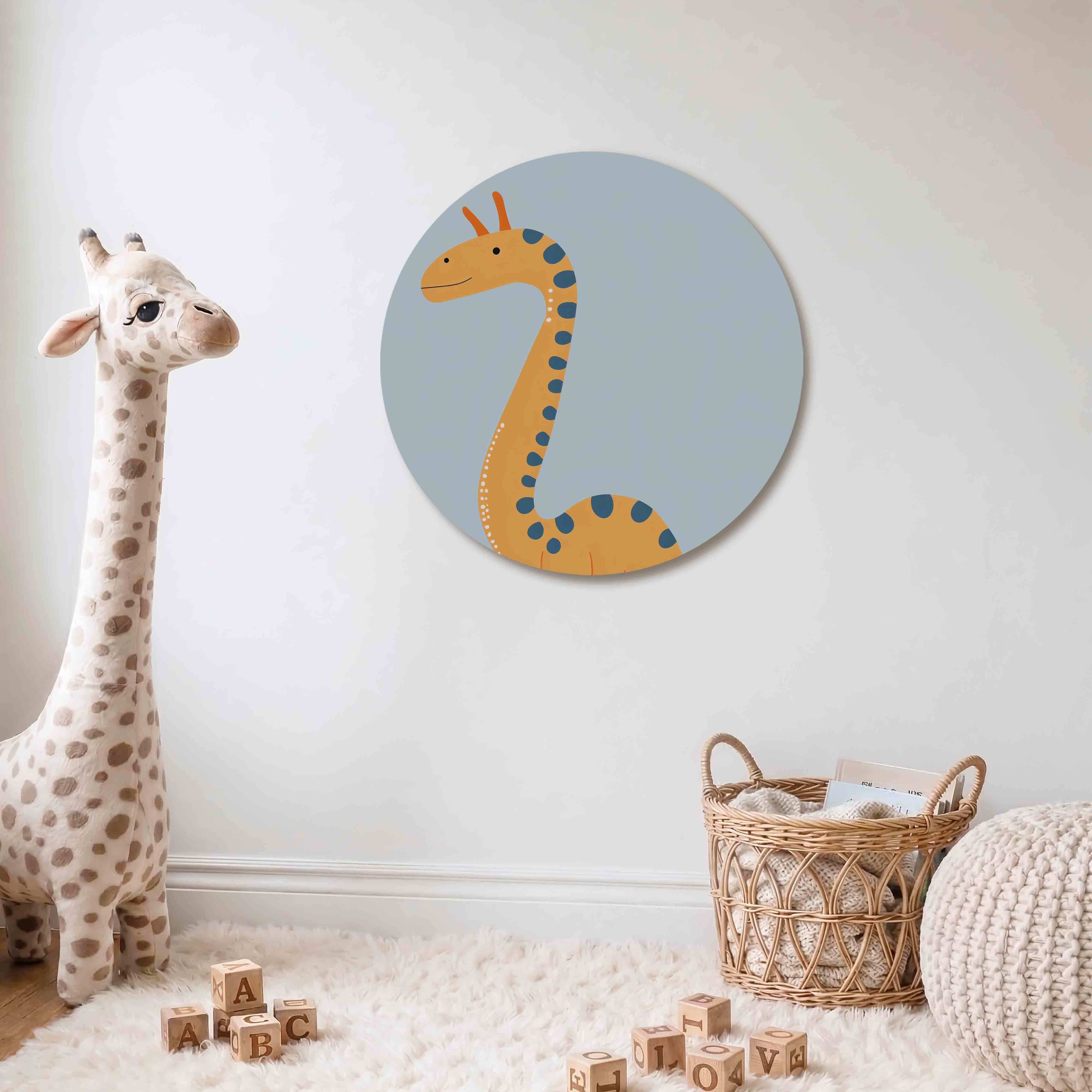 Oranje dinosaurus Muurcirkel