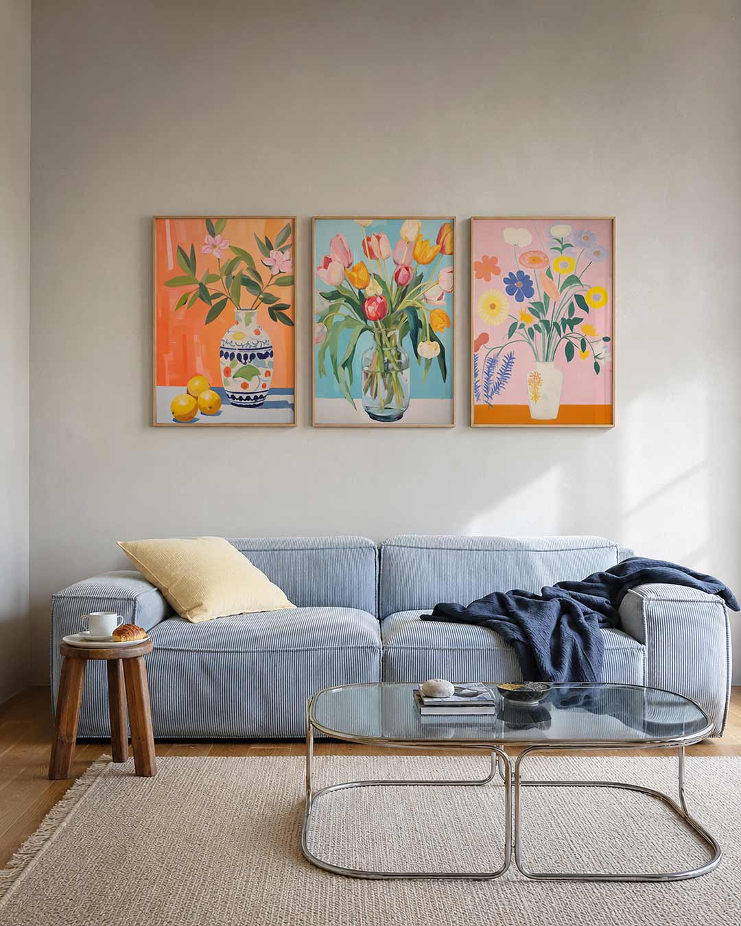 Bloemen en citroenen Posterset