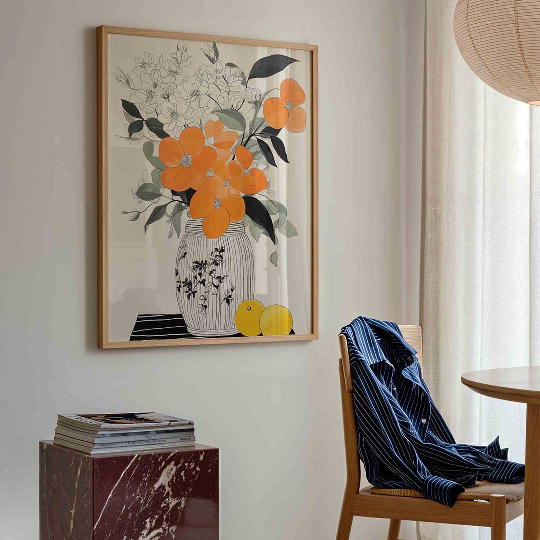 Bloemen in vaas Poster