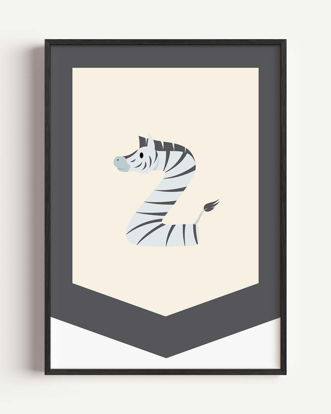 Speelse Zebra Alfabet Poster-WallArtistic