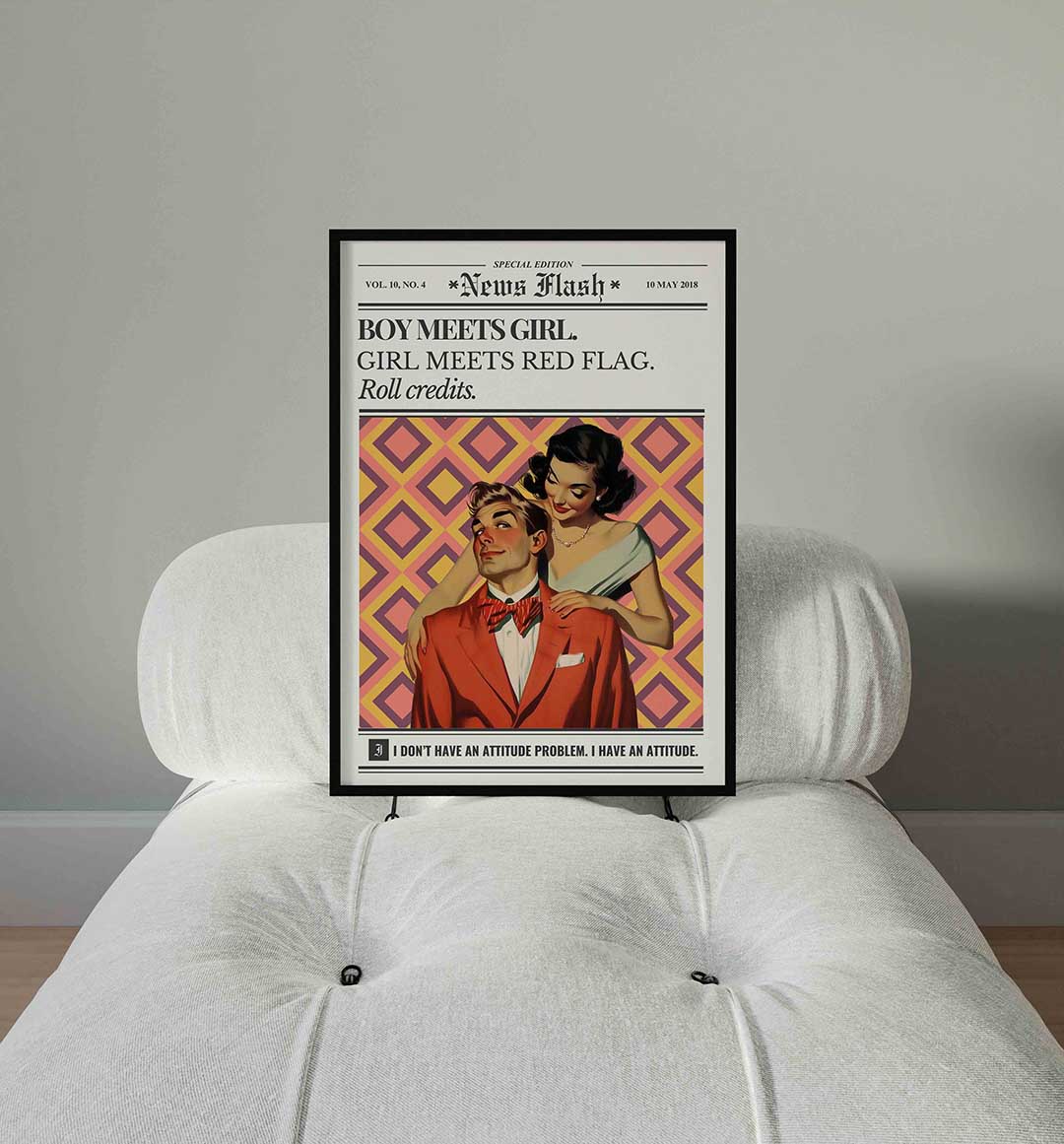 Boy meets girl retro Poster