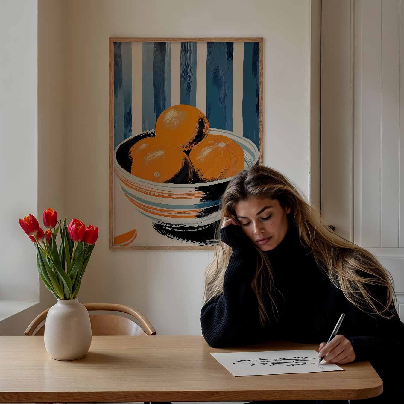 Citrusfrisse Sinaasappelkom Poster-WallArtistic