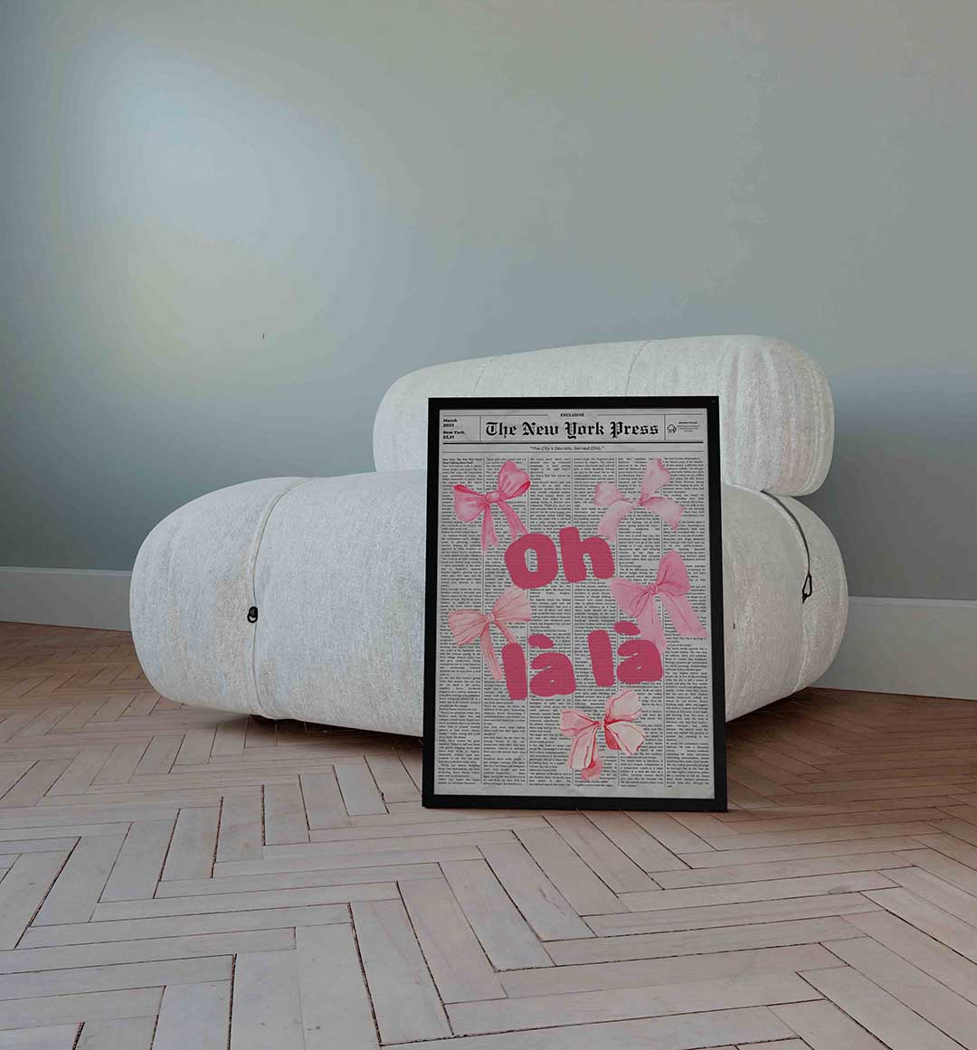 Roze strikken en tekst Poster