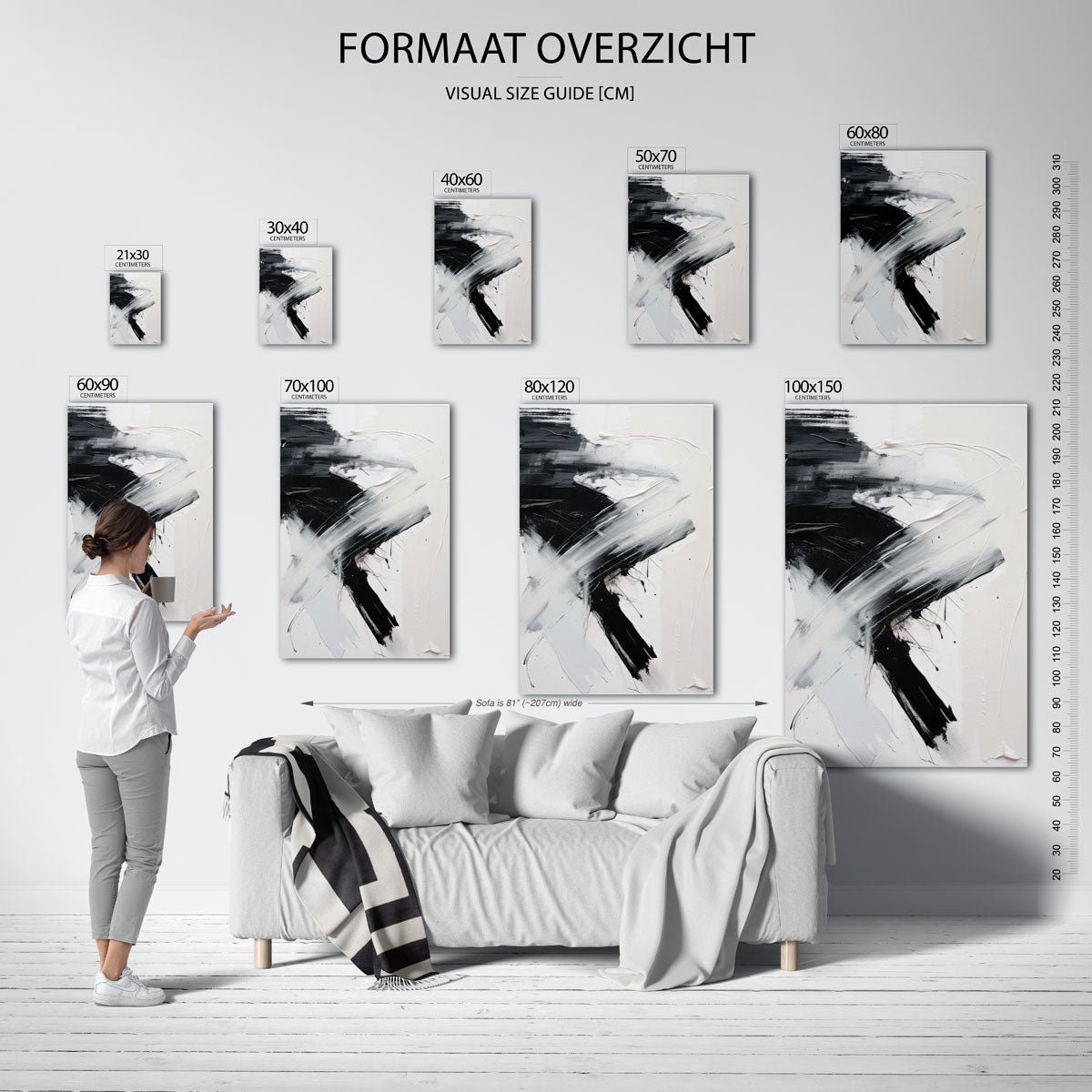 Abstracte zwart wit Poster
