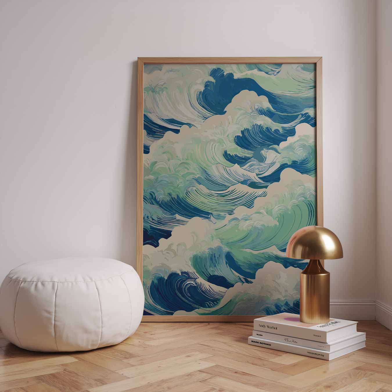Golven van Serene Blauwheid Poster-WallArtistic
