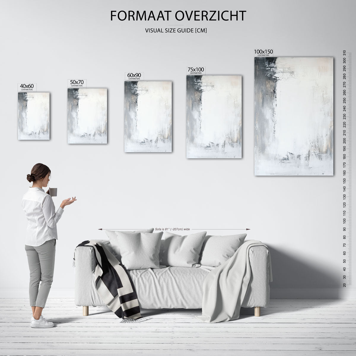 Neutrale kleurencompositie Kunstwerk