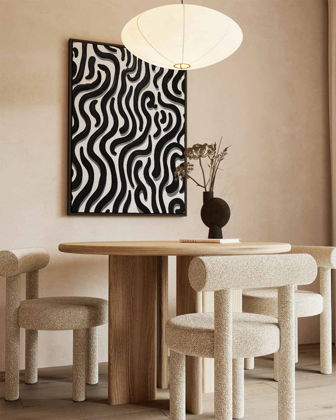 Golvende Zebra-Lijnen Kunstwerk-canvas-dibond-plexiglas-wanddecoratie-WallArtistic