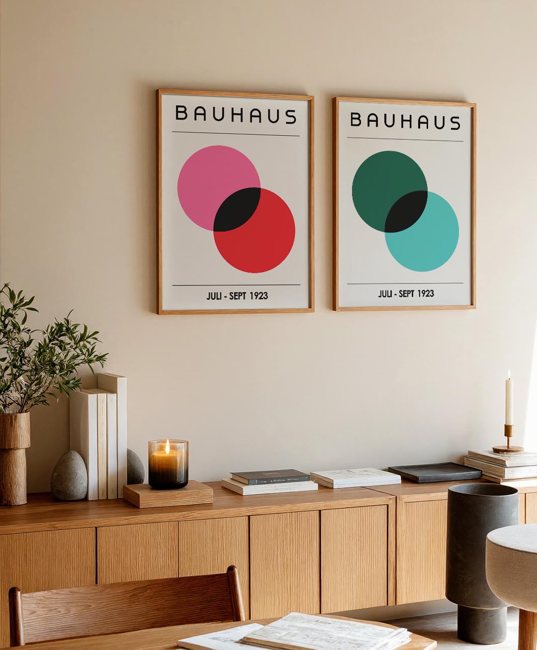 Kleurrijke cirkelharmonie Posterset