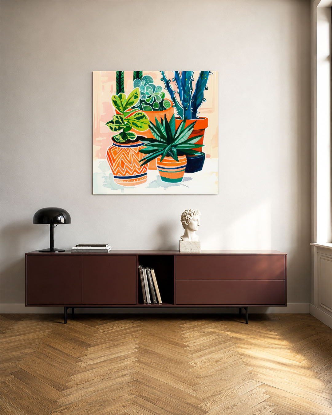 Levendige plantencompositie Kunstwerk