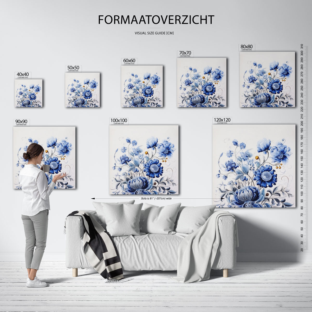 Blauwe bloemen Poster