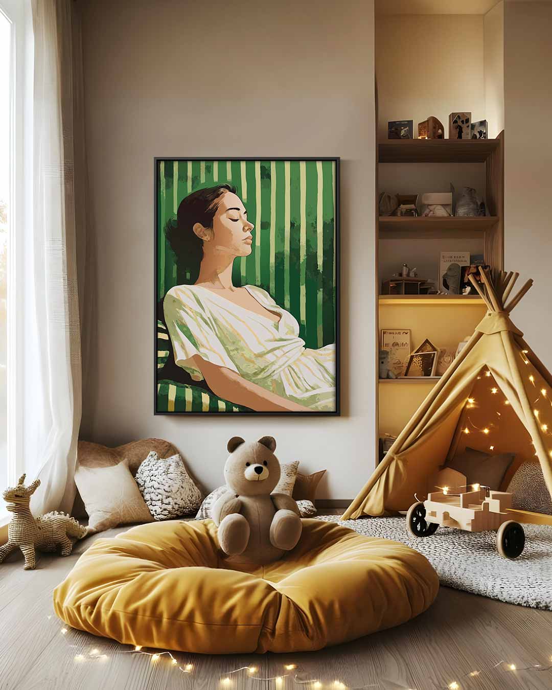 Rust in Groen Kunstwerk-canvas-dibond-plexiglas-wanddecoratie-WallArtistic