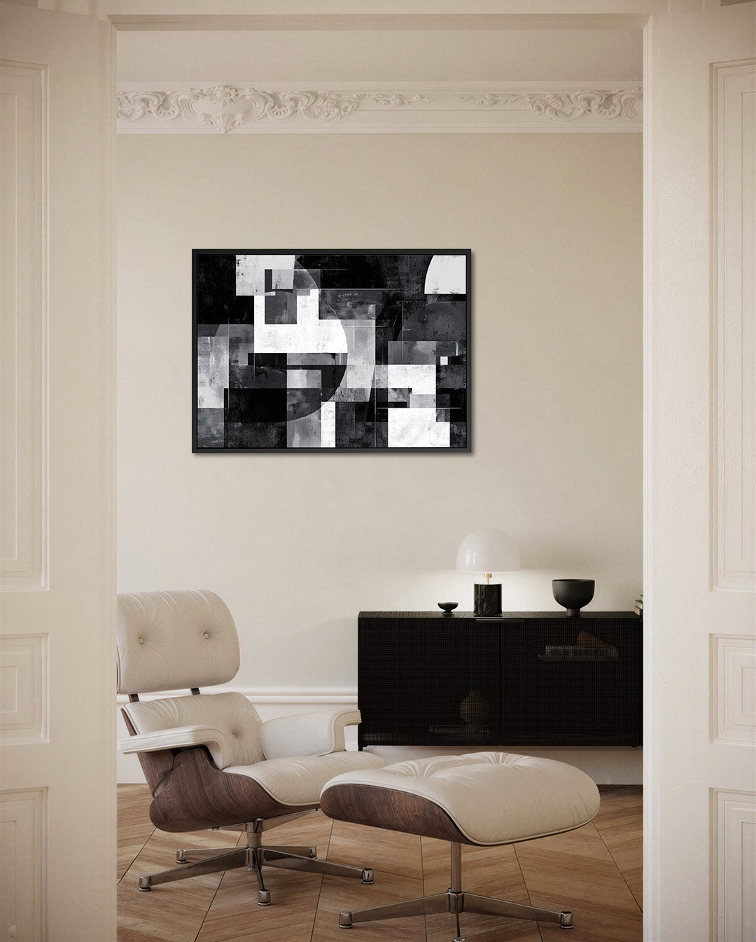 Geometrische vormen compositie Kunstwerk