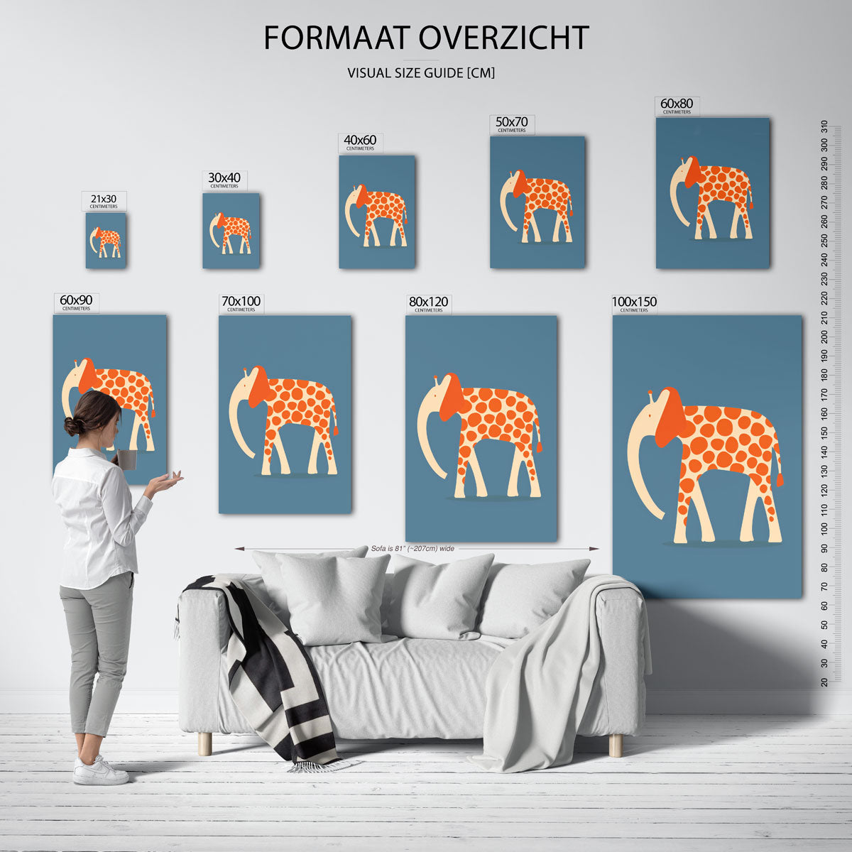Olifant met stippen Poster