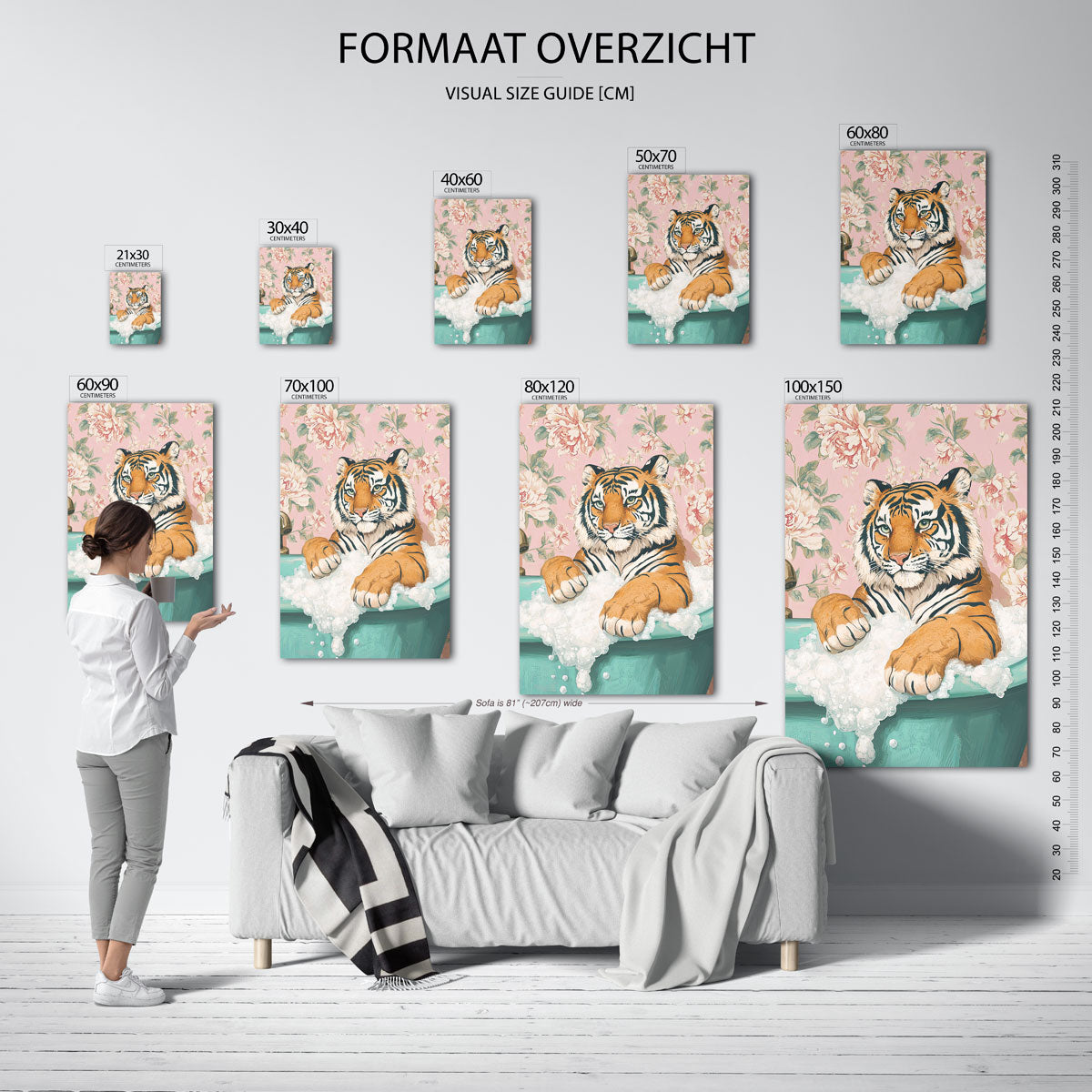 Tijger in bad Poster