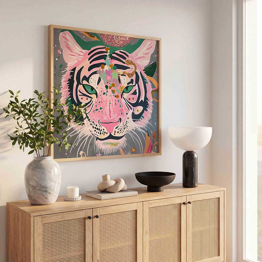 Roze tijger Poster