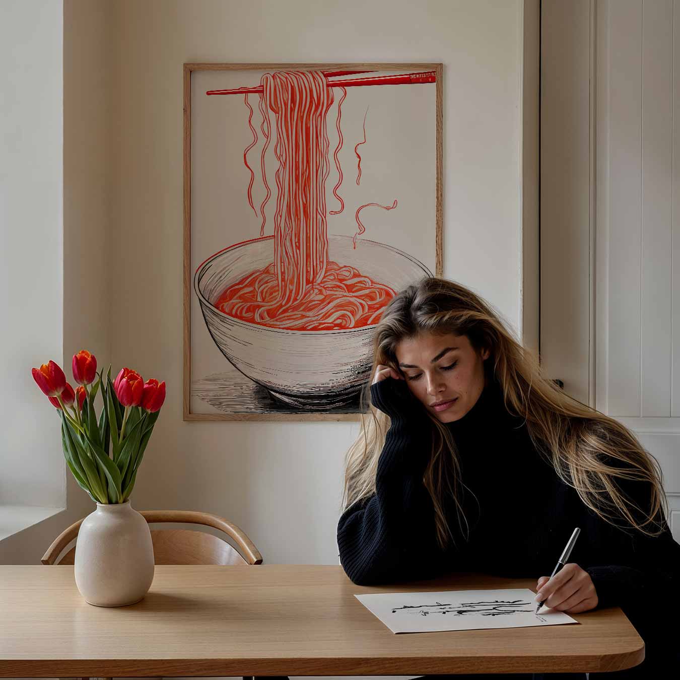 Stijlvolle Ramen Illustratie Poster-WallArtistic