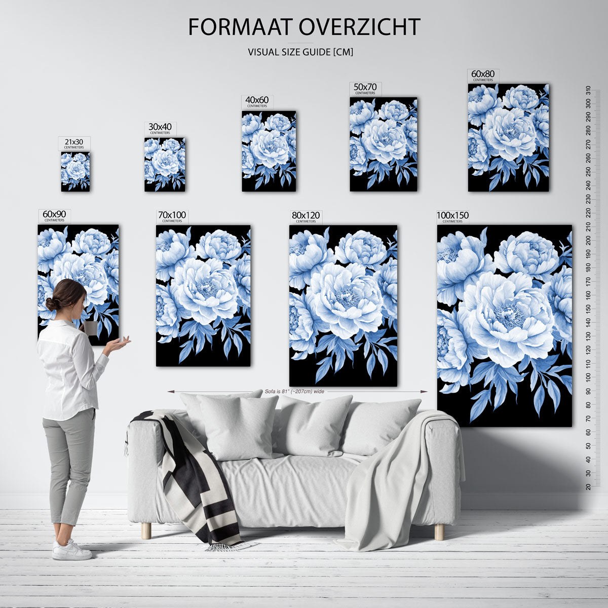 Blauwe bloemen Poster