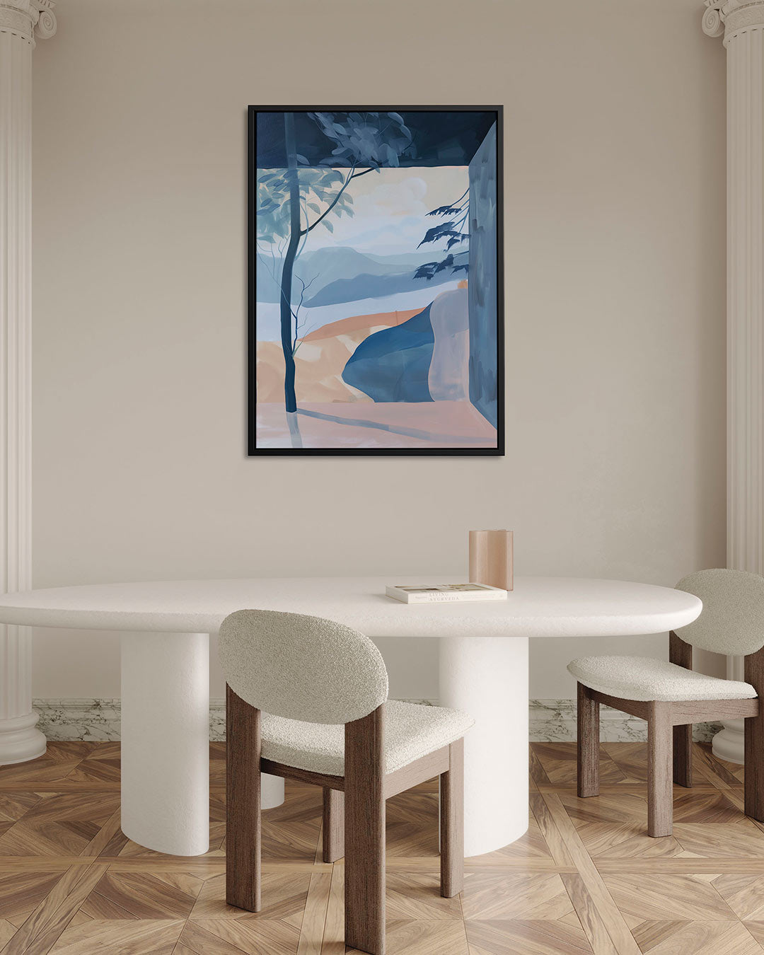 Landschap met blauwe tinten Kunstwerk