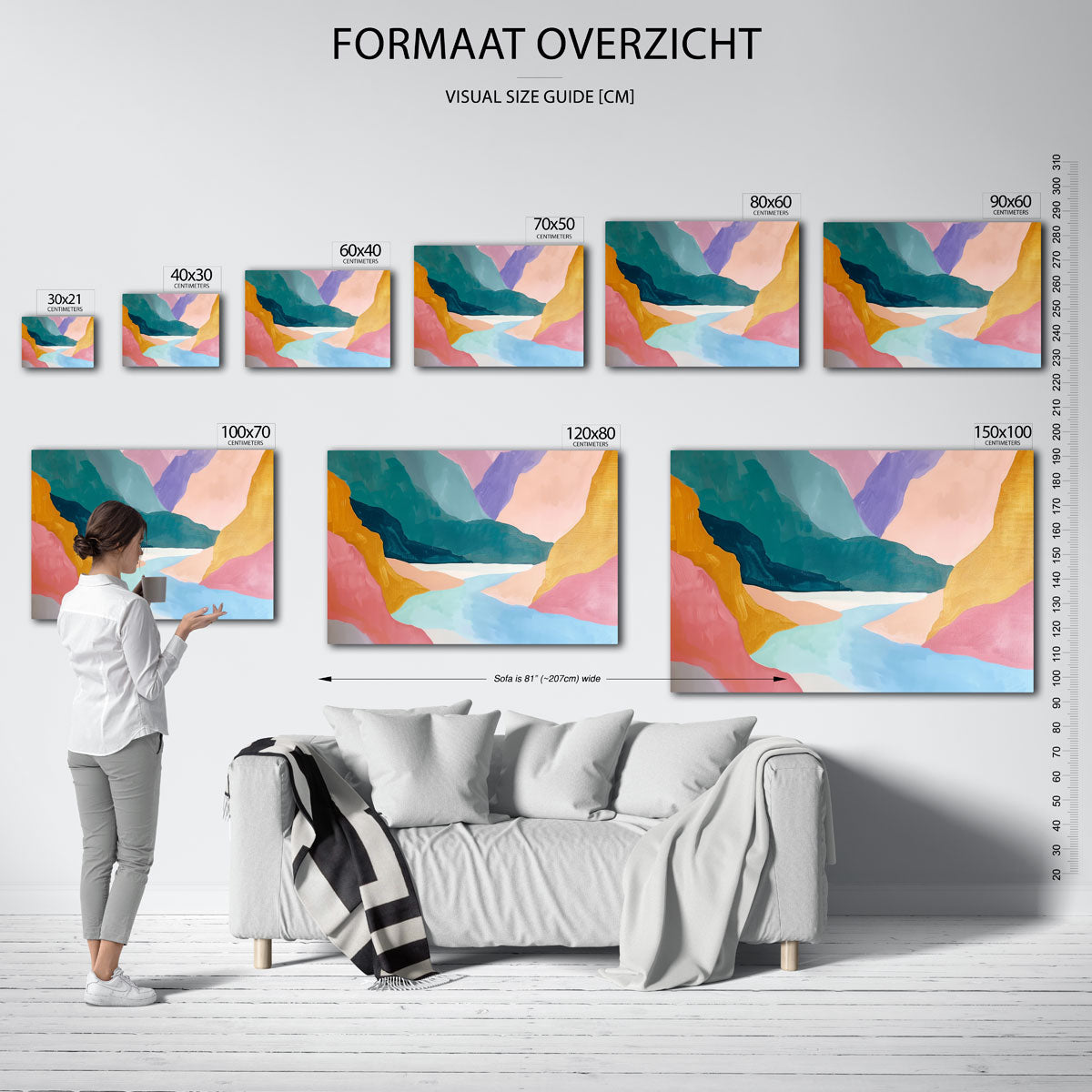 Abstracte landschapsvormen Poster
