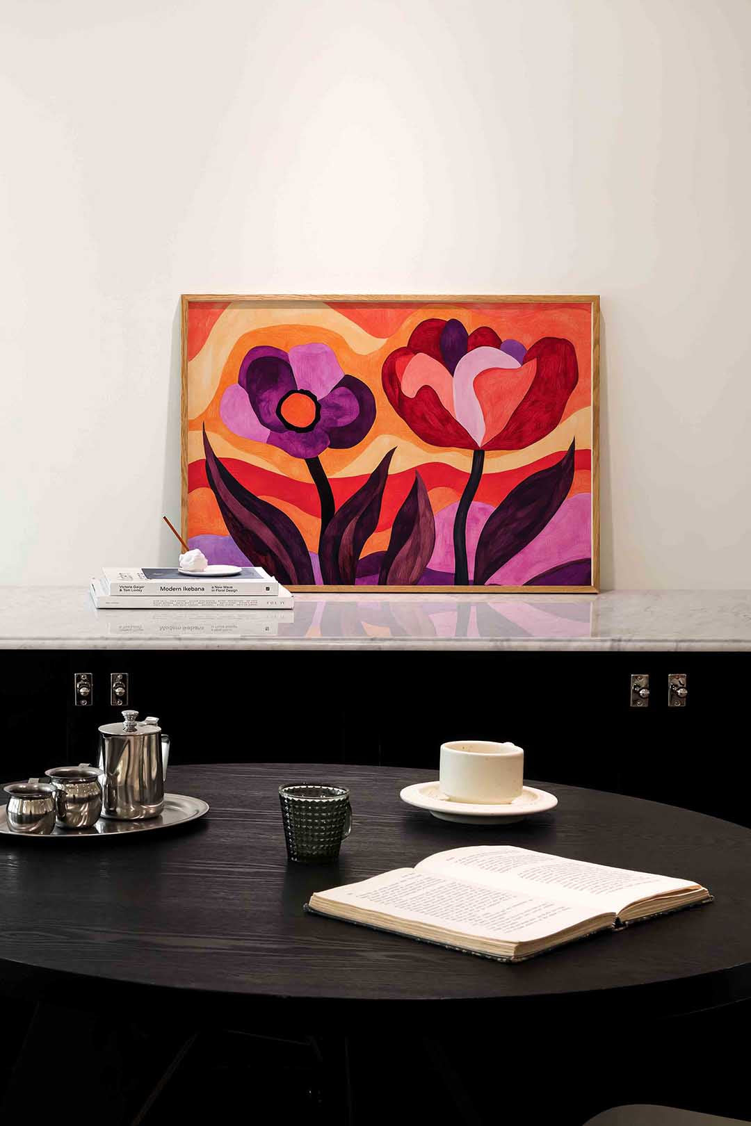 Bloemen in golvende kleuren Poster