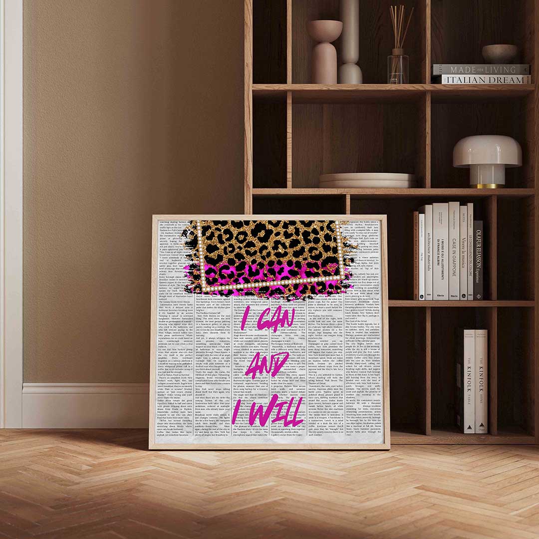Luipaardprint en tekst Poster