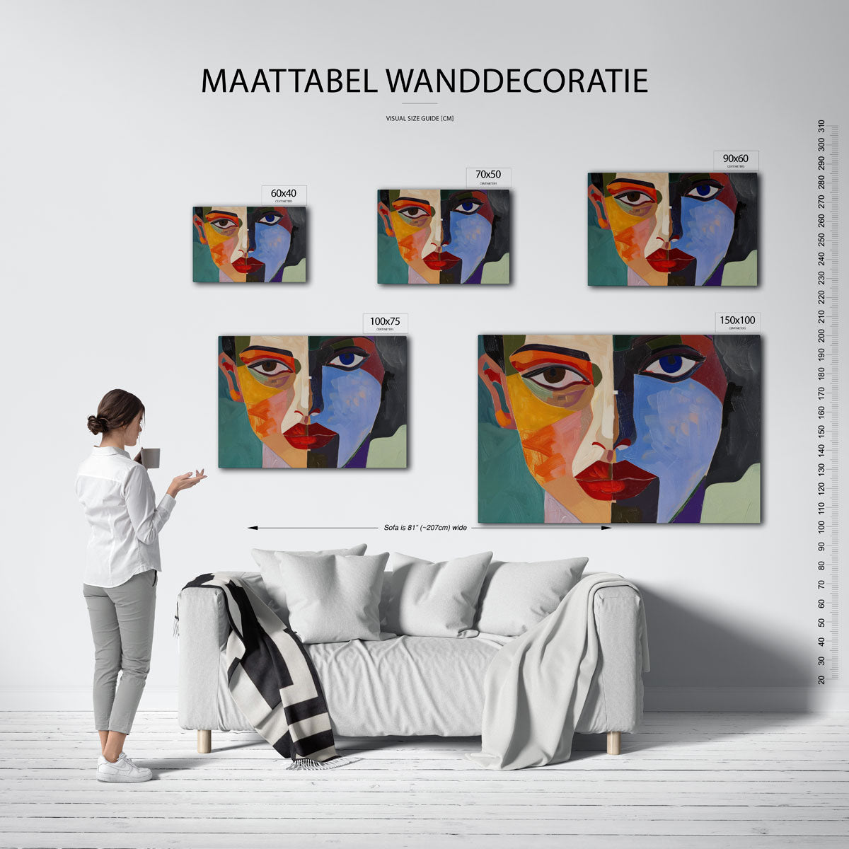 Kleurrijk gezicht Kunstwerk