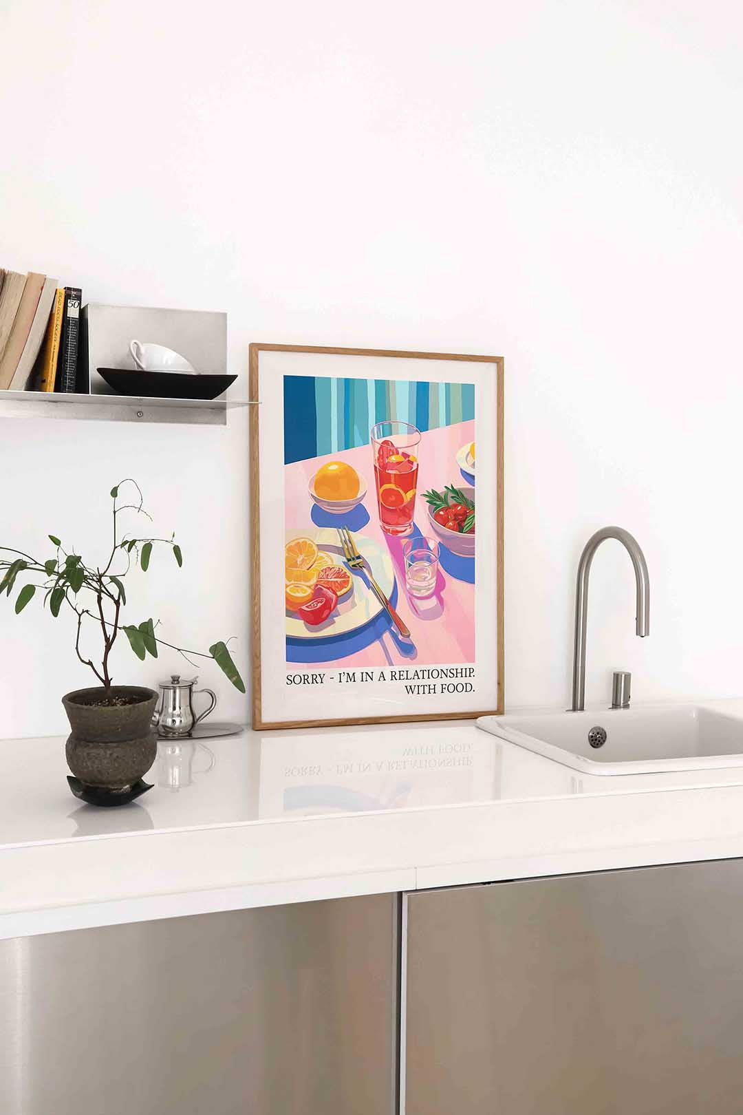 Fruit en drank op tafel Poster