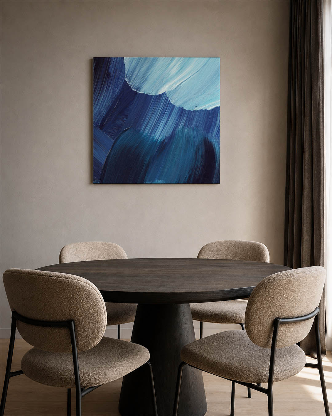 Dynamische blauwe beweging Kunstwerk
