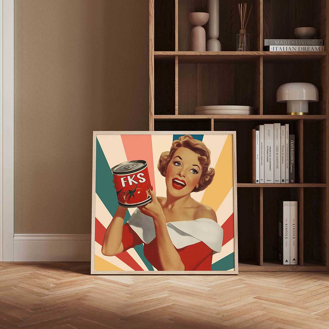 Vrouw met tomatenblik Poster
