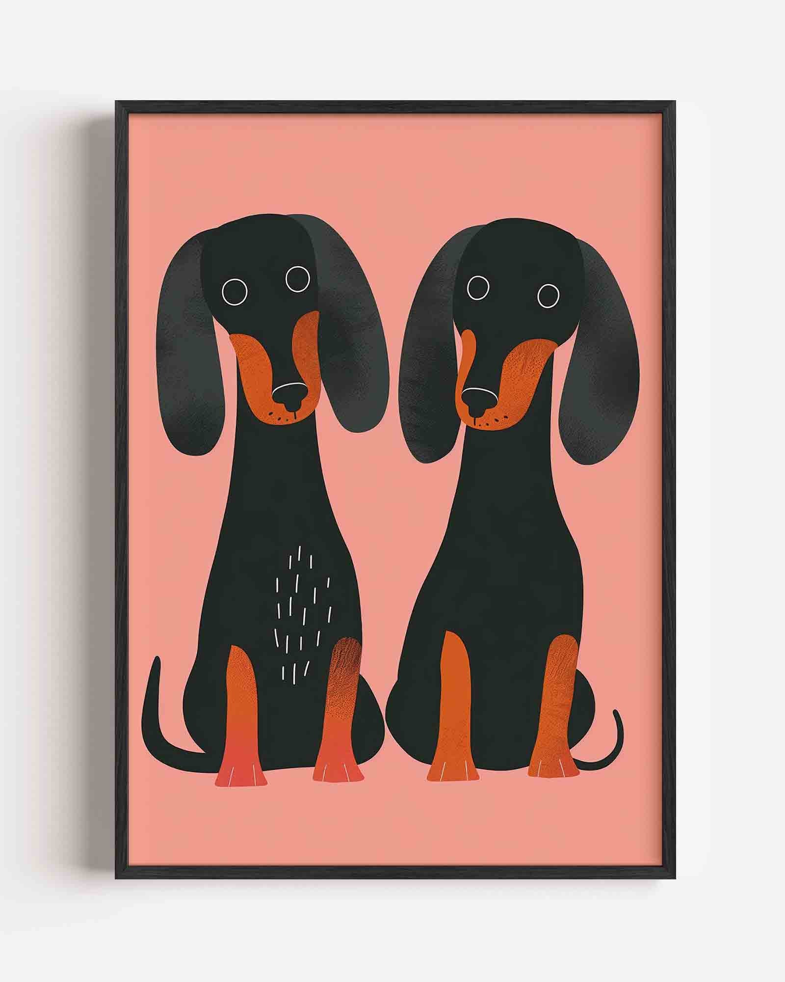 Twee teckels Poster