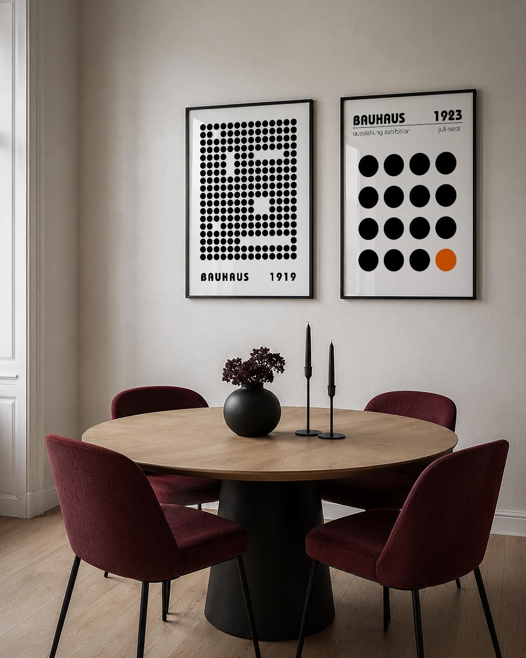 Cirkelpatroon en typografie Posterset