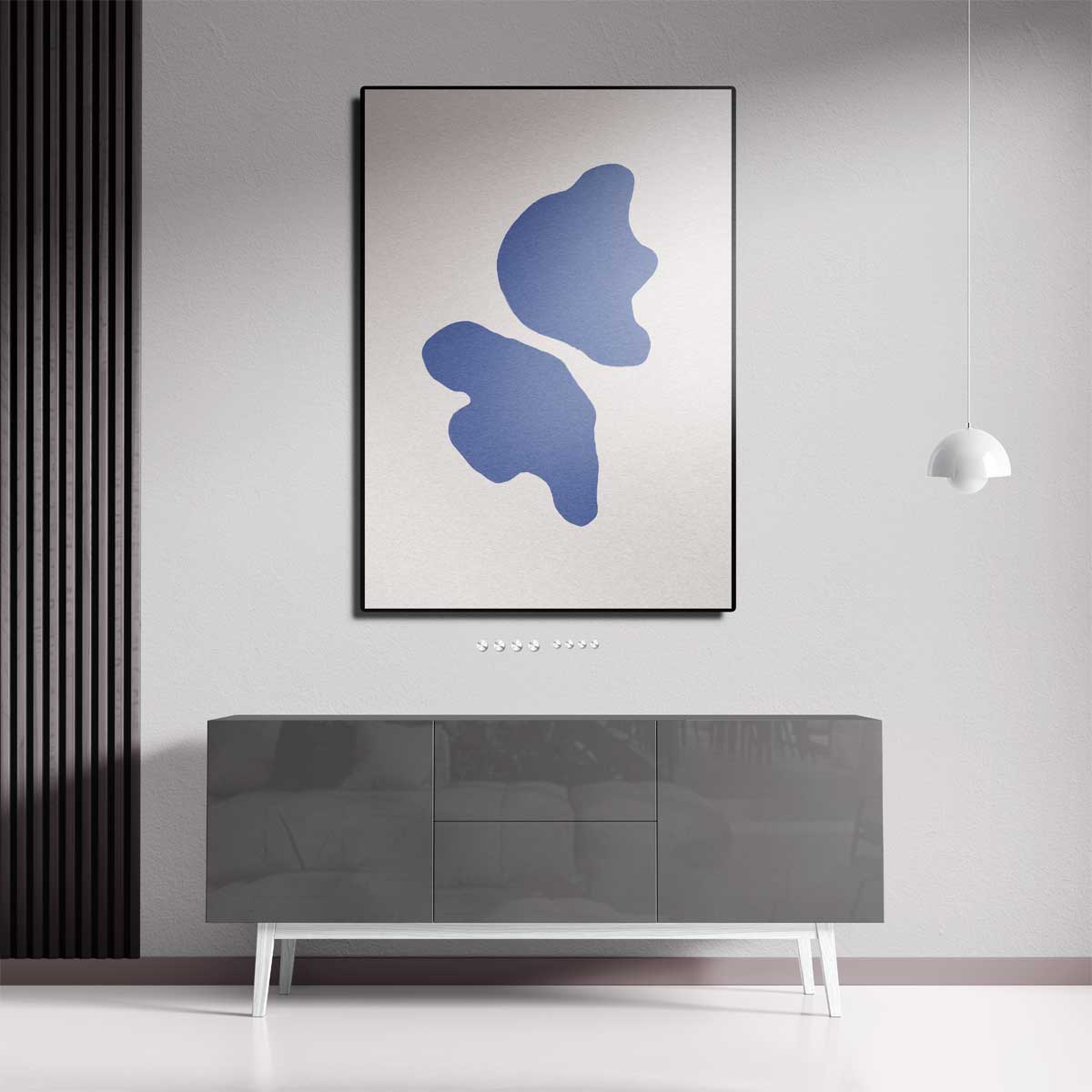 Speelse Paarse Vormen Kunstwerk-canvas-dibond-plexiglas-wanddecoratie-WallArtistic
