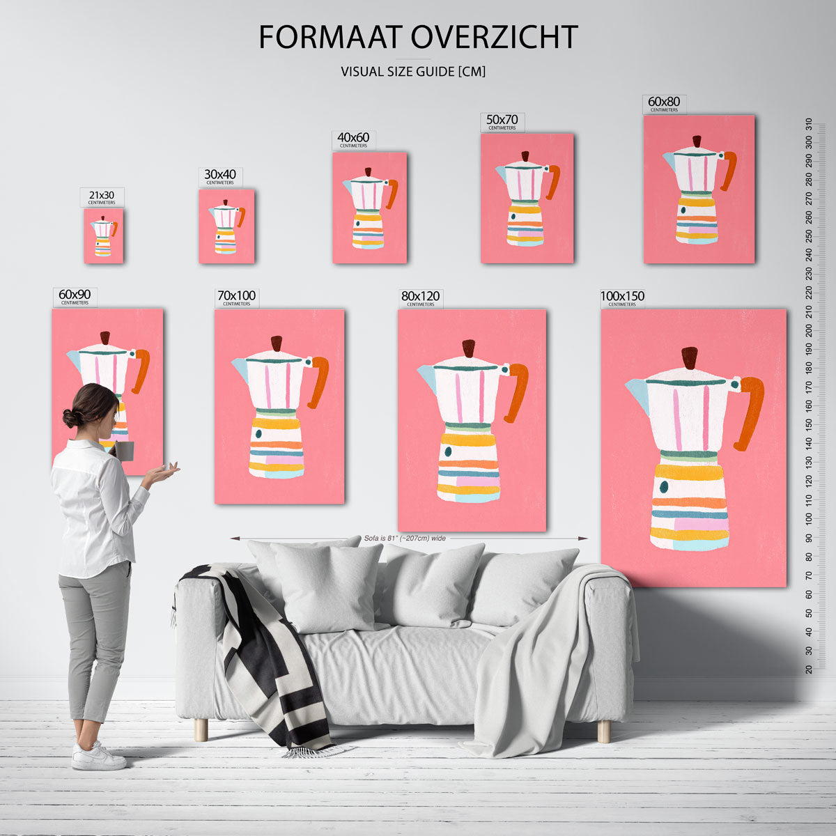Gekleurde mokkapot Poster