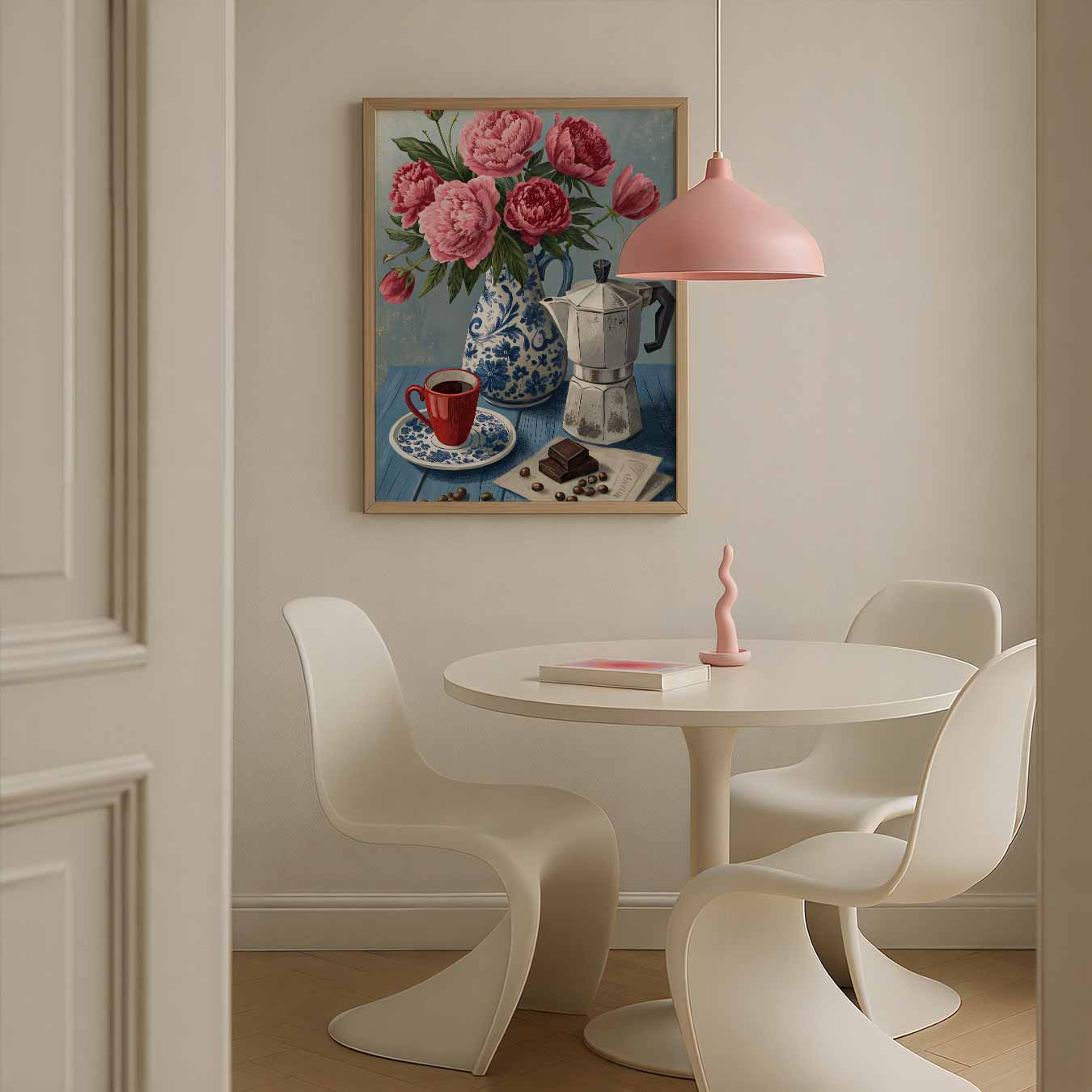Bloemen en Koffie Stilleven Poster-WallArtistic