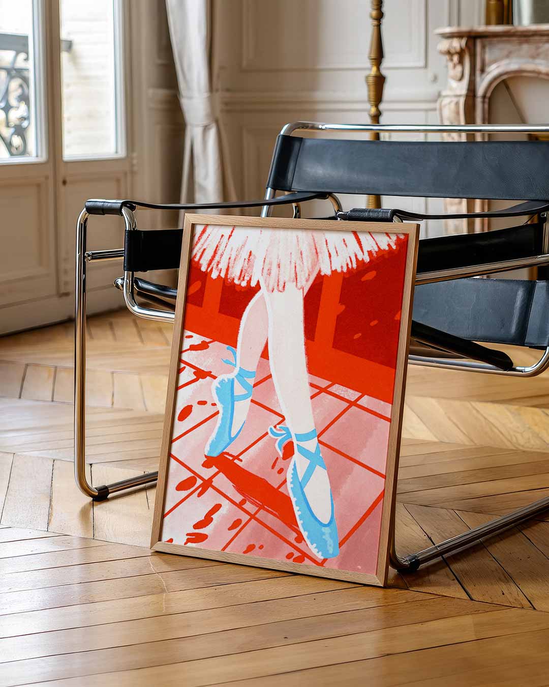 Dansend in Rood Poster-WallArtistic