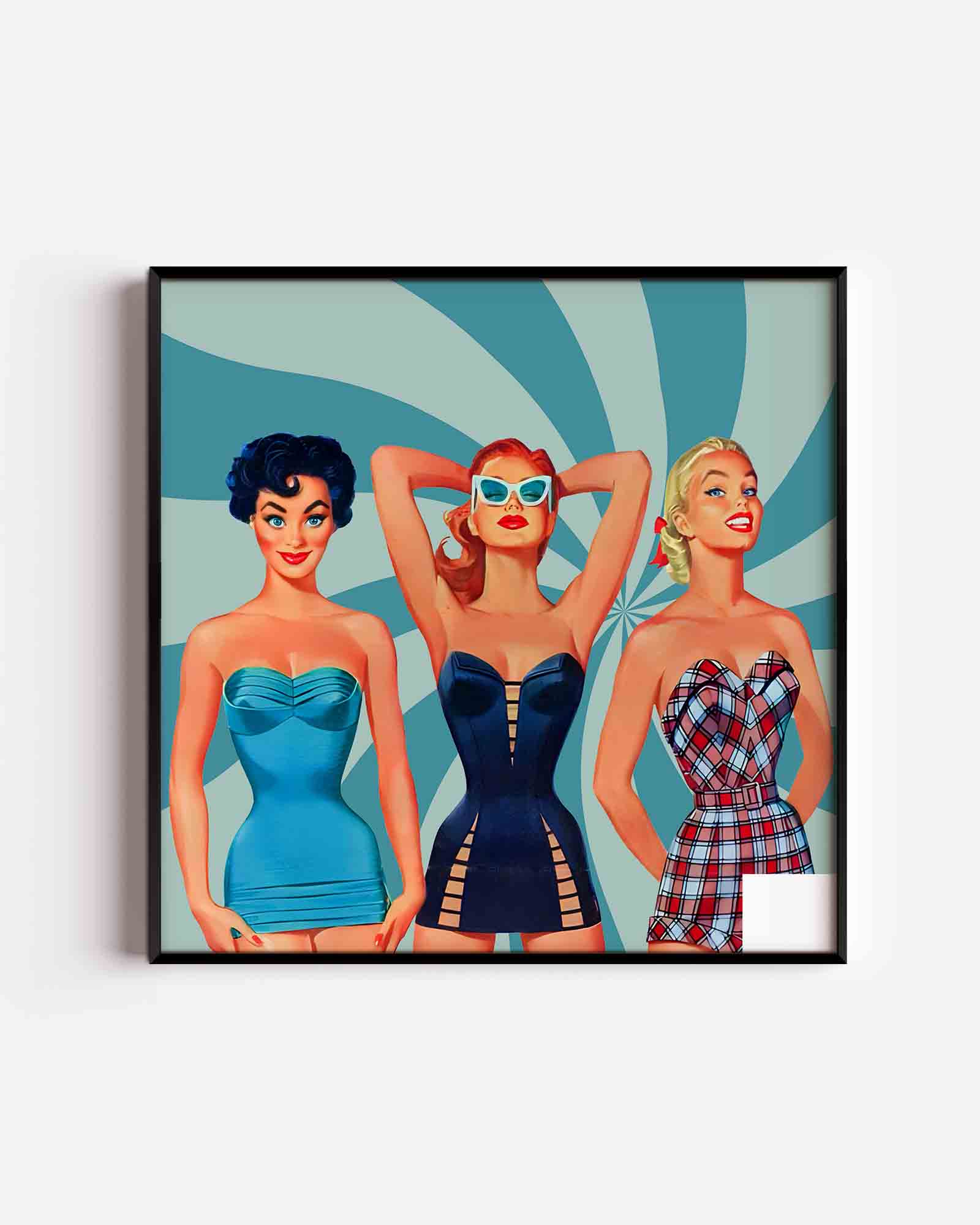 Drie vrouwen in badkleding Poster