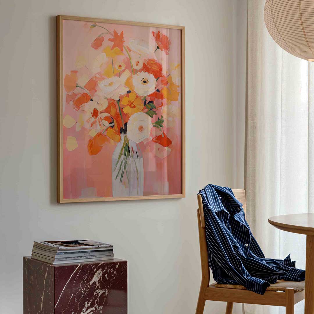 Bloemen in vaas Poster