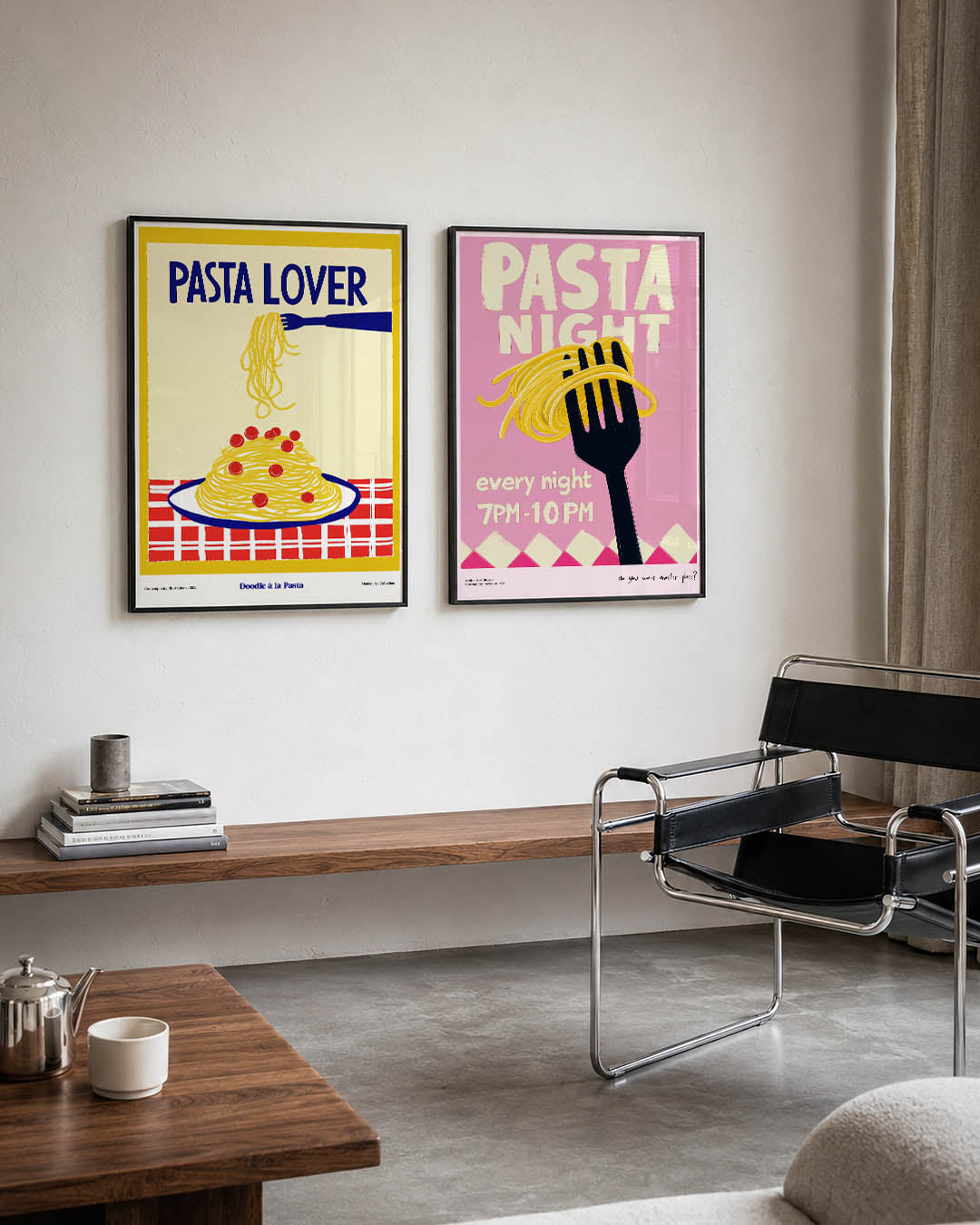 Pasta illustratie Posterset