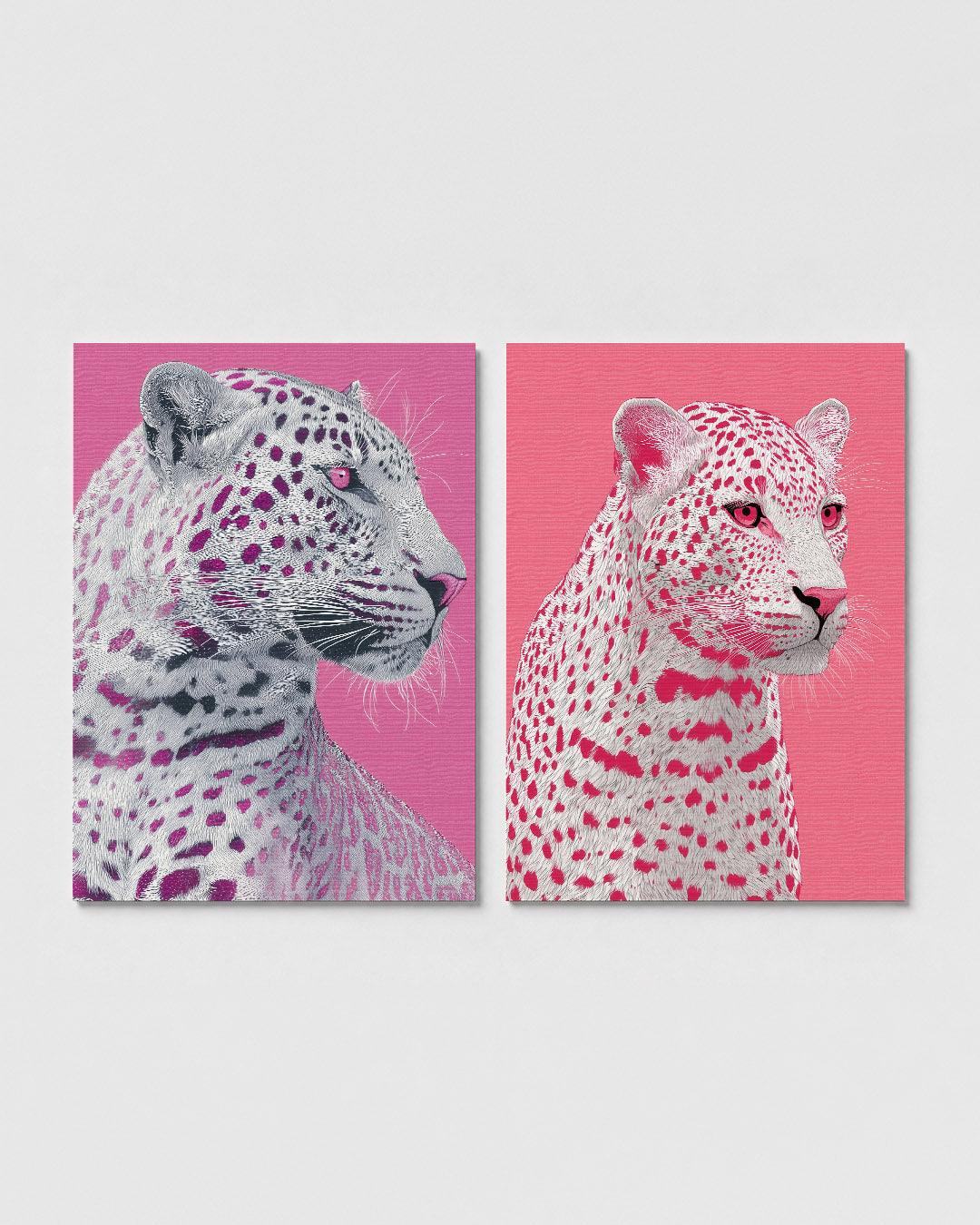 Roze luipaard portret Posterset