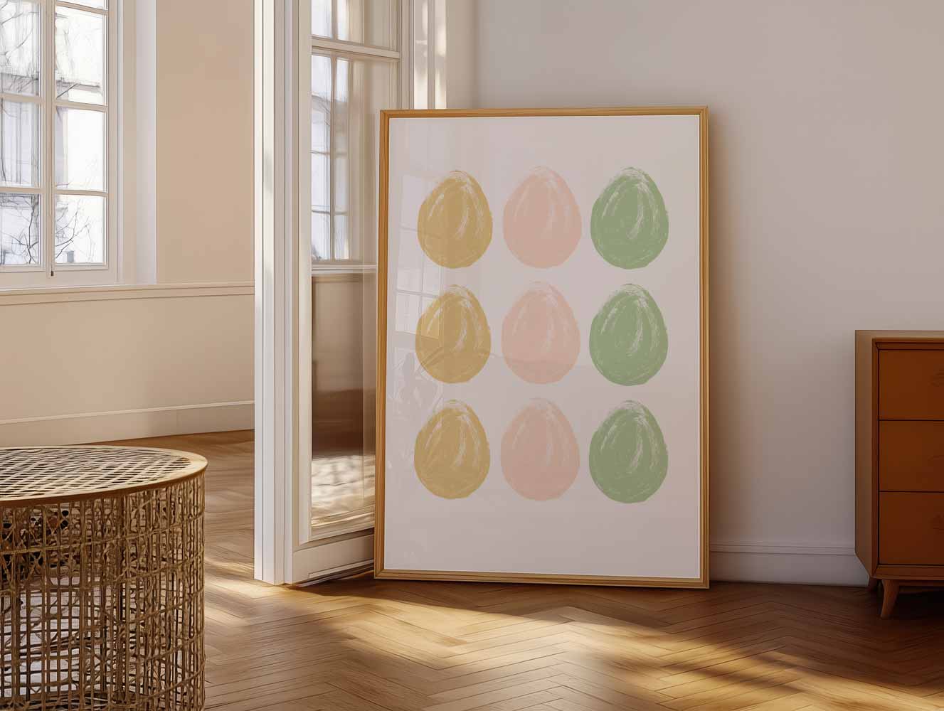 Vrolijke Pastel Dot Art Poster-WallArtistic