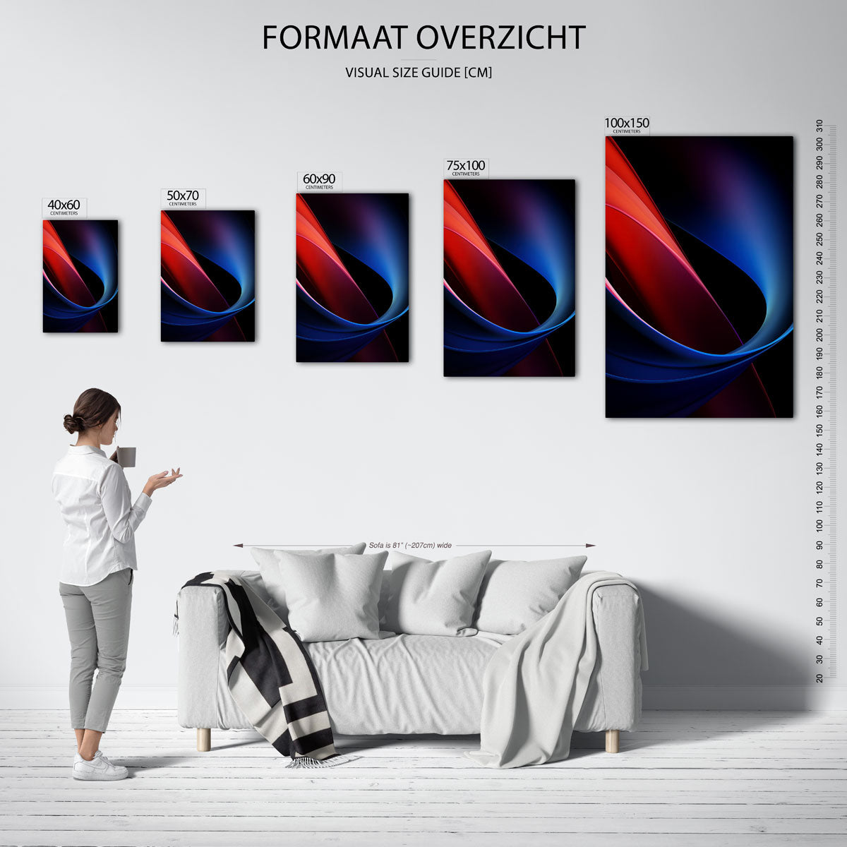 Kleurrijke golvende vormen Kunstwerk