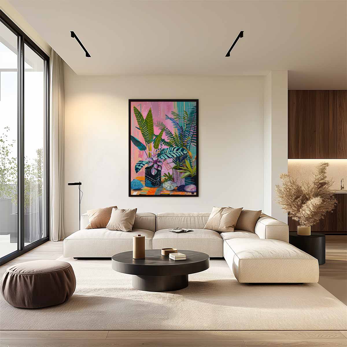 Tropische Planten in Kleurexplosie Kunstwerk-canvas-dibond-plexiglas-wanddecoratie-WallArtistic