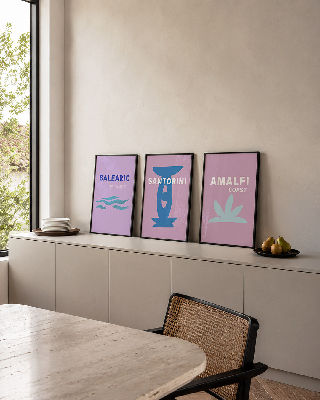 Golvend blauw Posterset