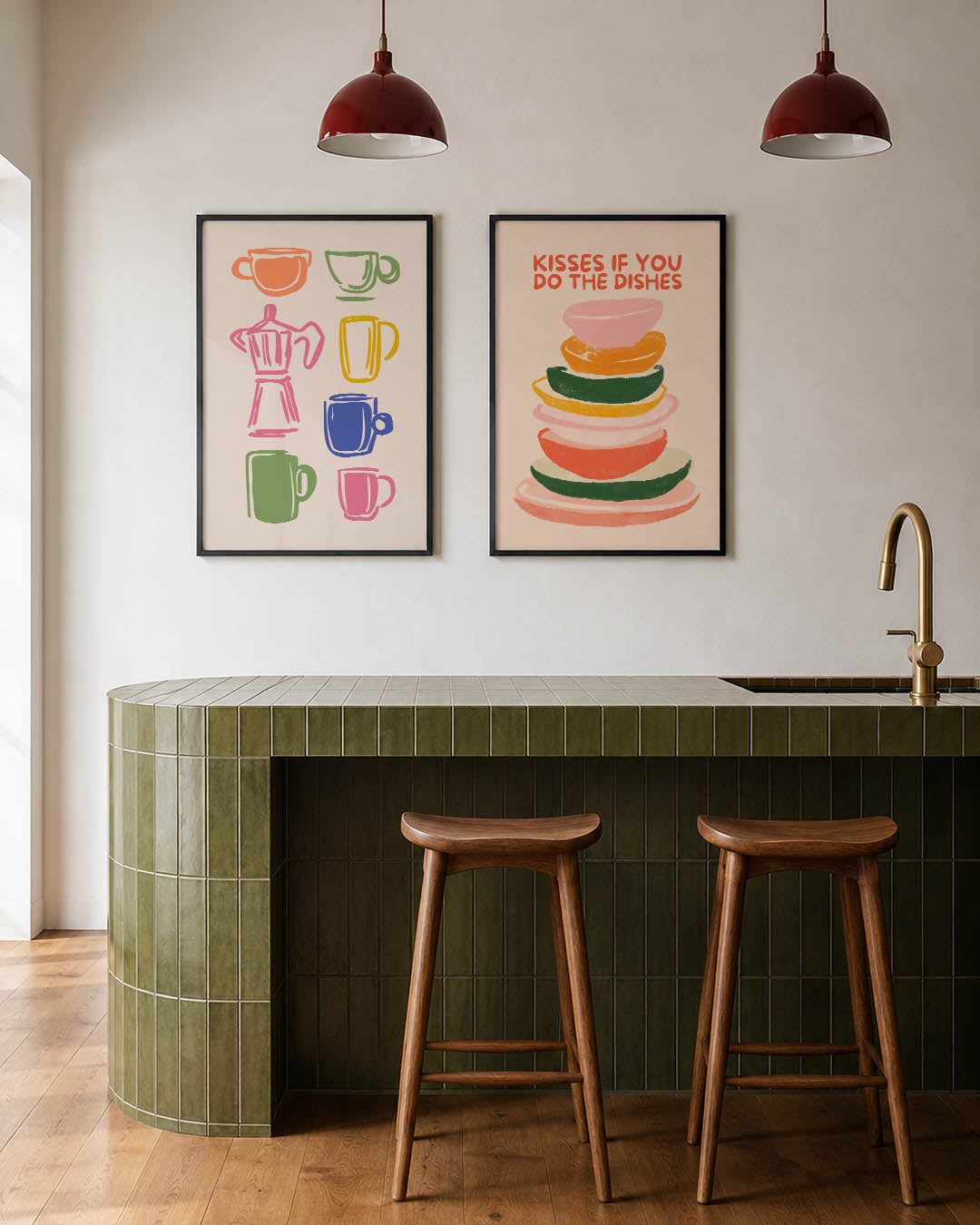 Kleurrijke kopjes Posterset