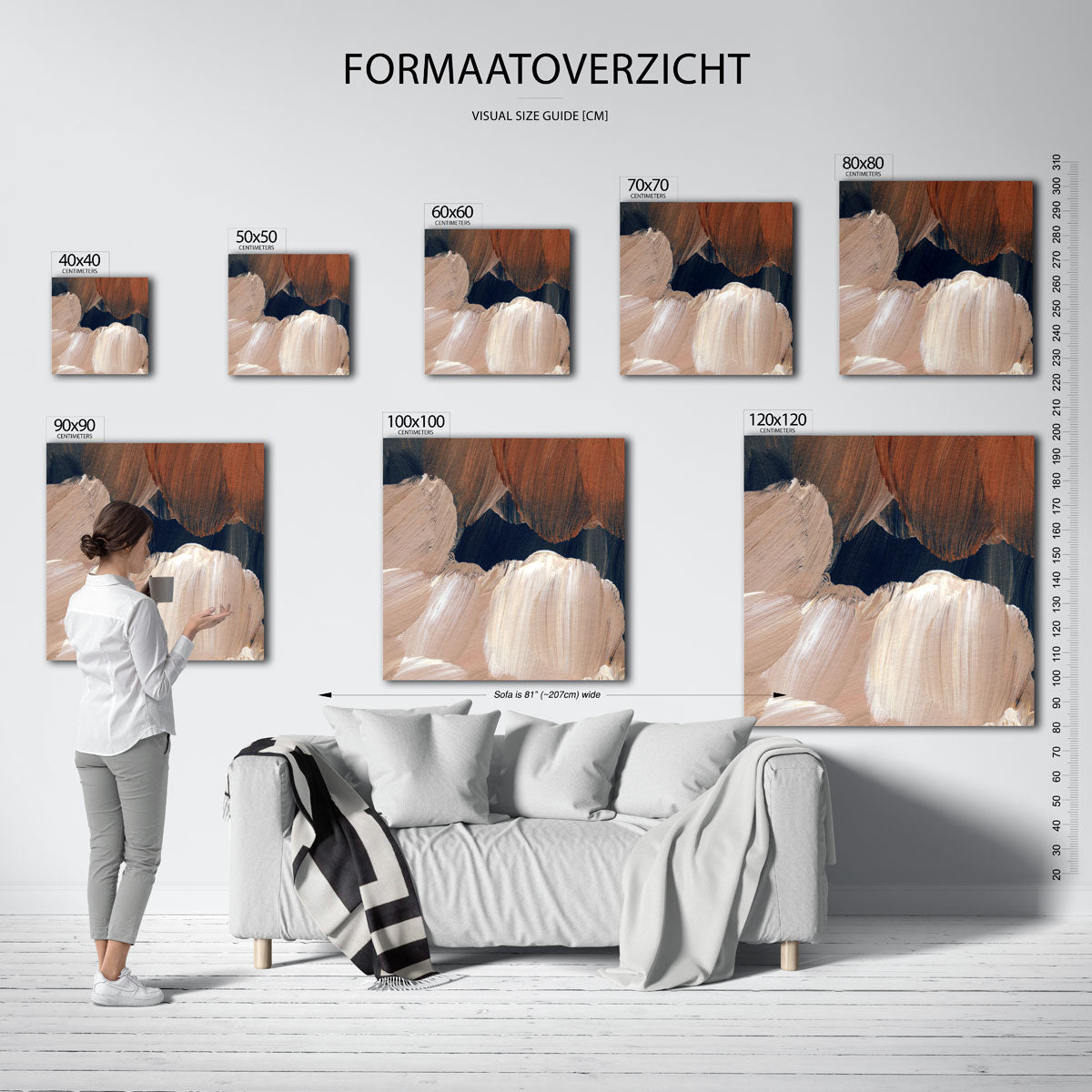Abstracte penseelstreken Poster