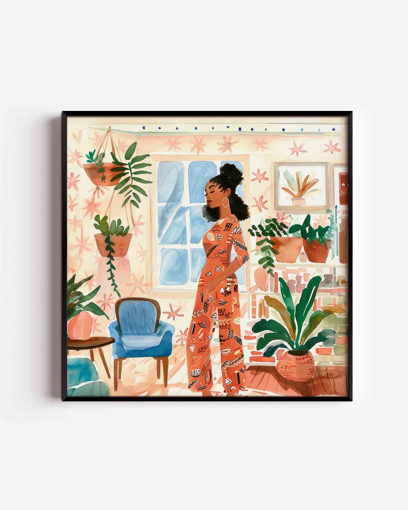 Vrouw in kamer Poster