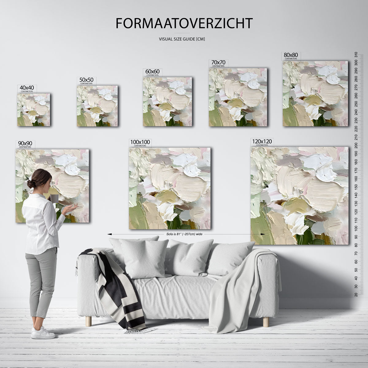 Abstracte penseelstreken Poster