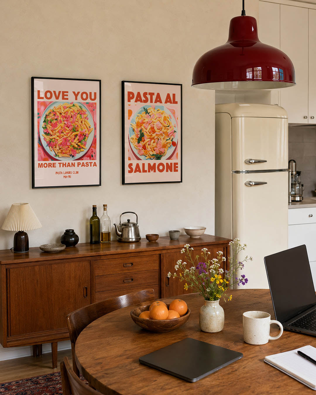 Kleurrijke pastaschotel Posterset
