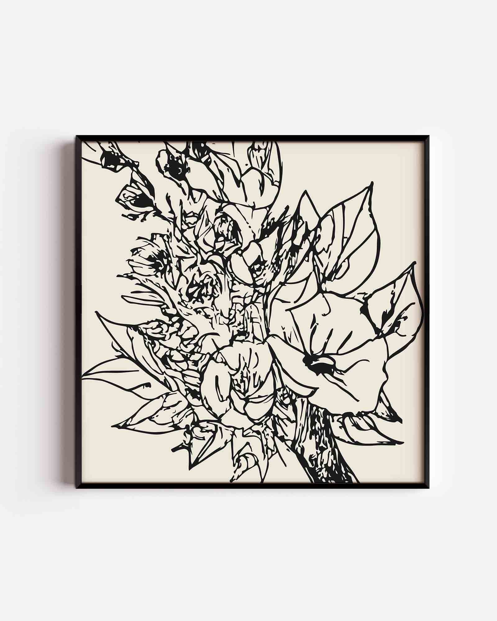 Bloemen en bladeren Poster
