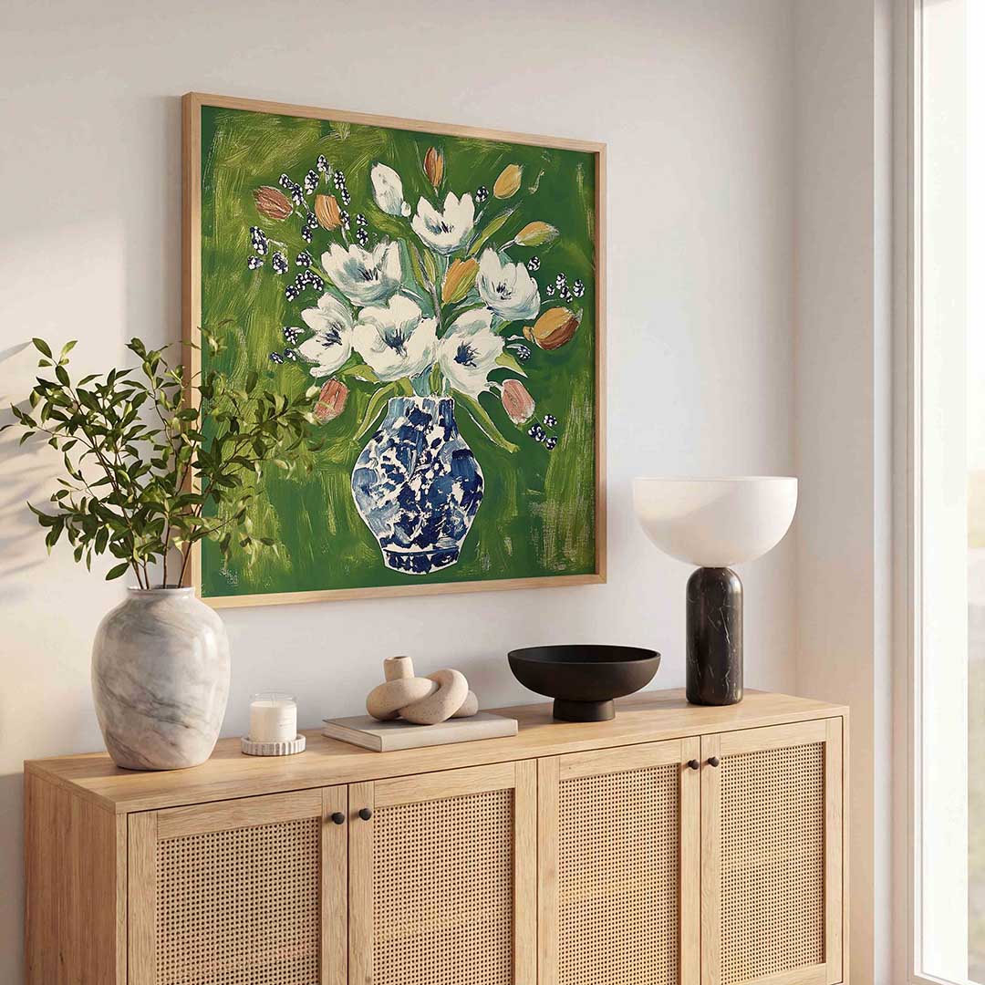 Bloemen in vaas Poster
